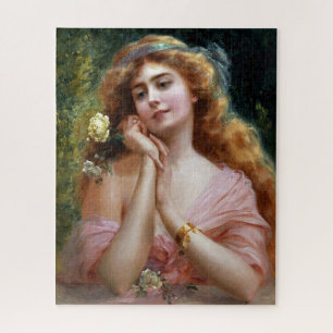 legante dame in roze met geel legpuzzel