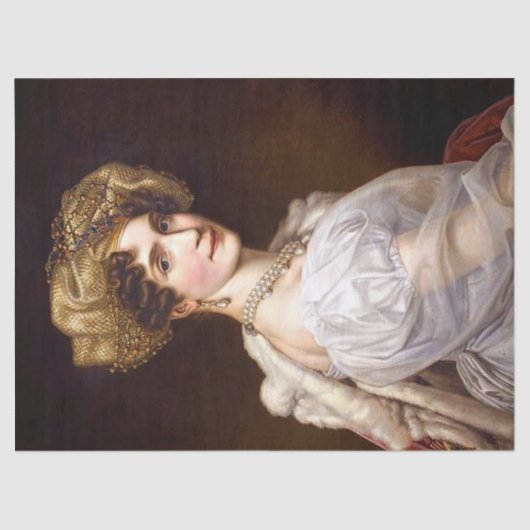 legante dame in witte parels ontkoppelen tissuepapier (Voorkant)