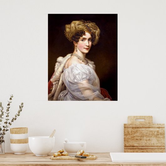 legante dame in witte parels poster (Keuken)