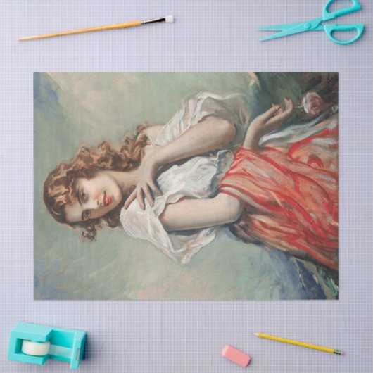  legante dame met een blote ontkoppeling tissuepapier (Craft)