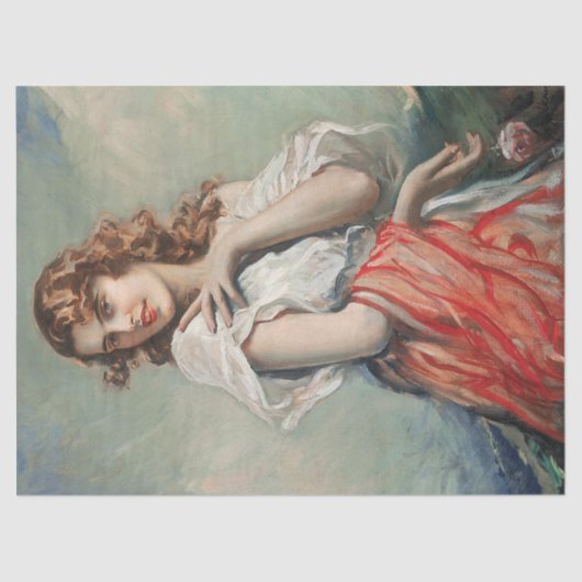 legante dame met een blote ontkoppeling tissuepapier (Voorkant)