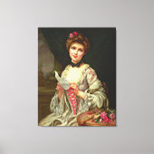  legante dame met Rozen Canvas Afdruk (Voorkant)