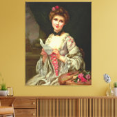  legante dame met Rozen Canvas Afdruk (Insitu (Woonkamer))