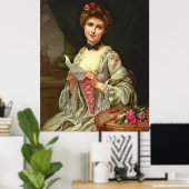 legante dame met Rozen Poster (Thuiskantoor)