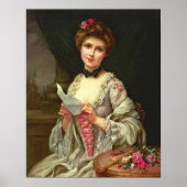 legante dame met Rozen Poster (Voorkant)