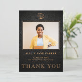 Legante foto van het afstuderen bedankkaart (Staand voorkant)