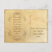 legante kalligrafie bruiloft redt de data aankondigingskaart (Achterkant)