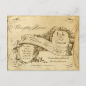 legante kalligrafie bruiloft redt de data aankondigingskaart (Voorkant)