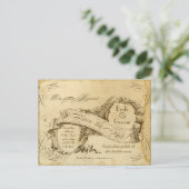 legante kalligrafie bruiloft redt de data aankondigingskaart (Staand voorkant)