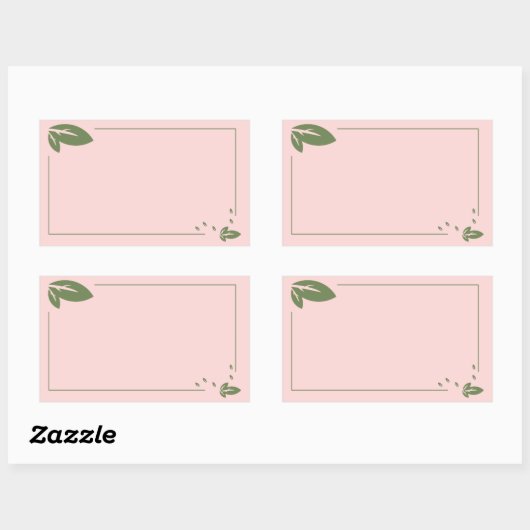 Legante leafy rechthoek sticker (Vel)