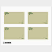 Legante leafy rechthoek sticker (Vel)