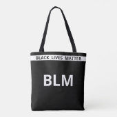 Legante liften maken tekst BLM op zwart-wit Tote Bag (Achterkant)