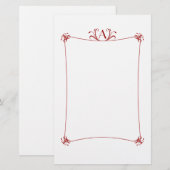  legante rand met monogram briefpapier (Voorkant / Achterkant)