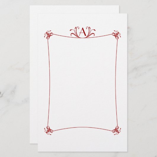  legante rand met monogram briefpapier (Voorkant / Achterkant)