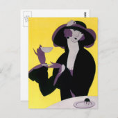  legante vrouw Drink middag Tea Party Briefkaart (Voorkant / Achterkant)