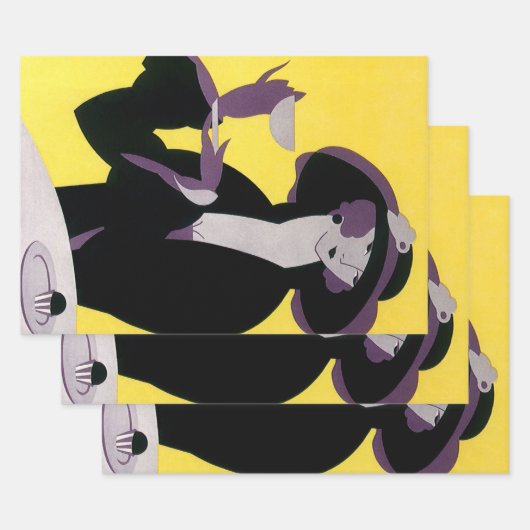  legante vrouw Drink middag Tea Party Inpakpapier Vel (Set)