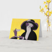 legante vrouw Drink middag Tea Party Kaart (Gele Bloem)