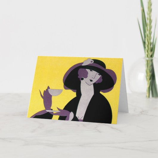 legante vrouw Drink middag Tea Party Kaart (Voorkant)