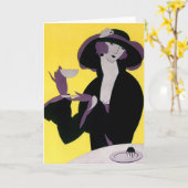  legante vrouw Drink middag Tea Party Kaart (Gele Bloem)