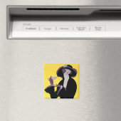 legante vrouw Drink middag Tea Party Magneet (Insitu (Vaatwasser))