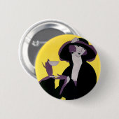  legante vrouw Drink middag Tea Party Ronde Button 5,7 Cm (Voorkant /achterkant)