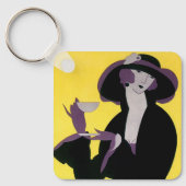  legante vrouw Drink middag Tea Party Sleutelhanger (Voorkant)