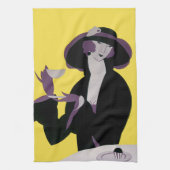  legante vrouw Drink middag Tea Party Theedoek (Verticaal)