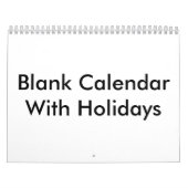 Lege agenda met Feestdagen 2026 Kalender (Hoes)