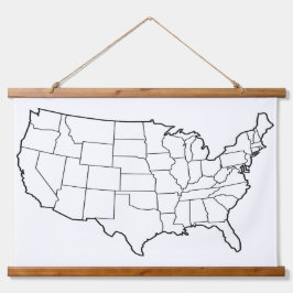 Lege Amerikaanse kaart Muur Hangend Wandkleed