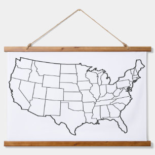 Lege Amerikaanse kaart Muur Hangend Wandkleed