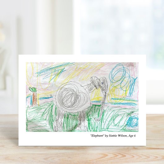 Lege ansichtkaarten met eigen kinderkunstwerk kaart