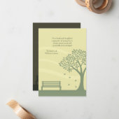 Lege bank Bereavement Dank je Notecard Notitiekaartje (Voorkant / Achterkant in situ)