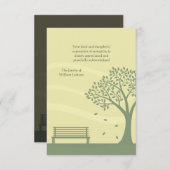 Lege bank Bereavement Dank je Notecard Notitiekaartje (Voorkant / Achterkant)