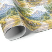 Lege bank in een Mountain Meadow Valley Cadeaupapier (Rol Hoek)