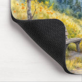 Lege bank in een Mountain Meadow Valley Muismat (Hoek)