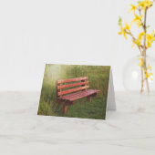 Lege bank in wilde bloemen Noteer Kaart (Gele Bloem)