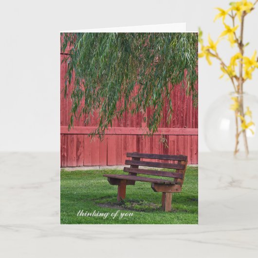 lege bank onder wilg kaart (Gele Bloem)