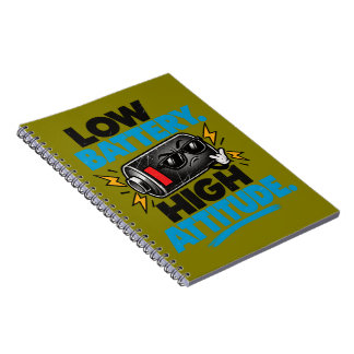 Lege Batterij Hoge Attitude Grappige Spiraal Noteb Notitieboek