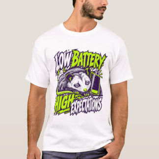 Lege Batterij Hoge Verwachtingen Slaap Opossum T-shirt
