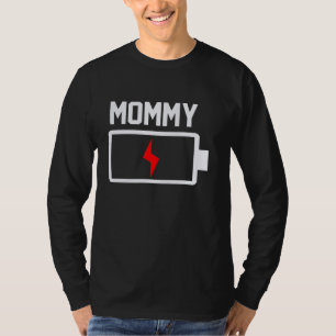 Lege Batterij Papa Mama Lege Batterij Leeg Grappig T-shirt