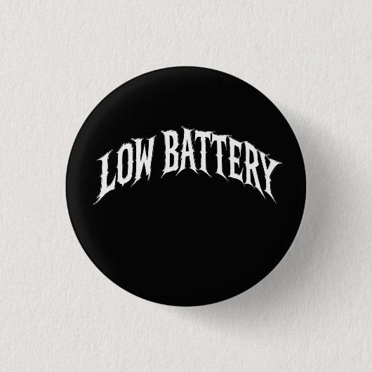 LEGE BATTERIJ Vervormd gotisch tekstontwerp Ronde Button 3,2 Cm (Voorkant)