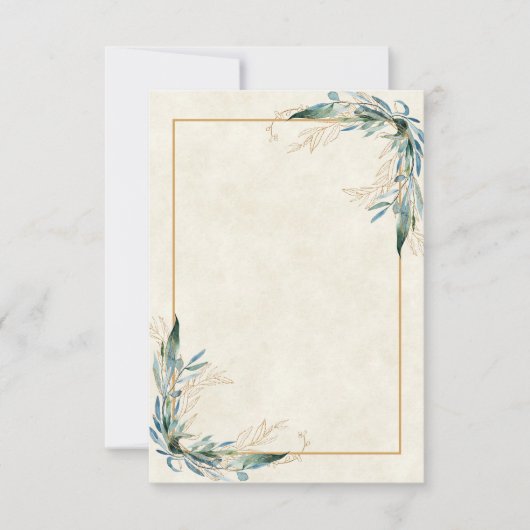 Lege begroting Eucalyptus en goudbruiloft Invitati Kaart (Voorkant)