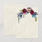Lege begroting Rood boho bloem bruiloft Kaart (Voorkant / Achterkant)