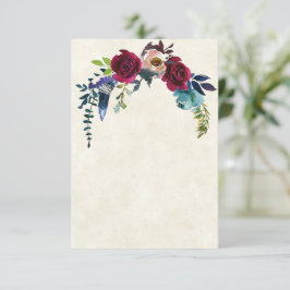 Lege begroting Rood boho bloem bruiloft Kaart