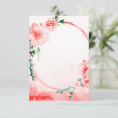 Lege begroting Roze bloem bruiloft Kaart (Staand voorkant)