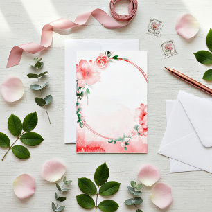 Lege begroting Roze bloem bruiloft  Kaart