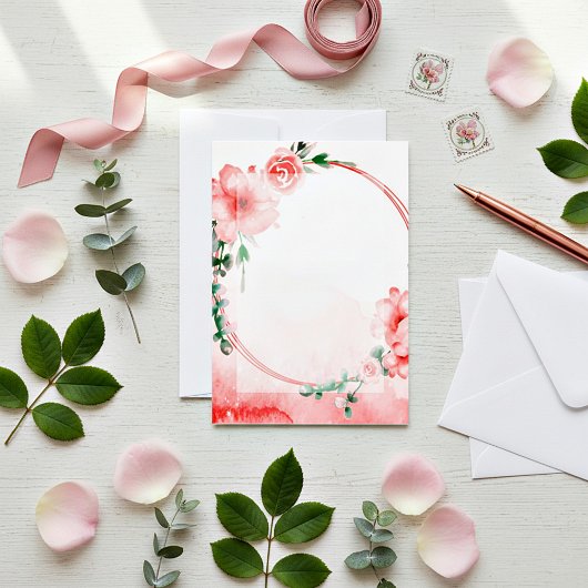 Lege begroting Roze bloem bruiloft Kaart