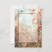 Lege begroting Roze bloemen bruiloft  Kaart (Voorkant)