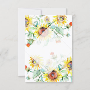 Lege begroting Zonne zonnebloemen bruiloft  Kaart
