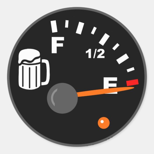LEGE BIERTANK RONDE STICKER (Voorkant)
